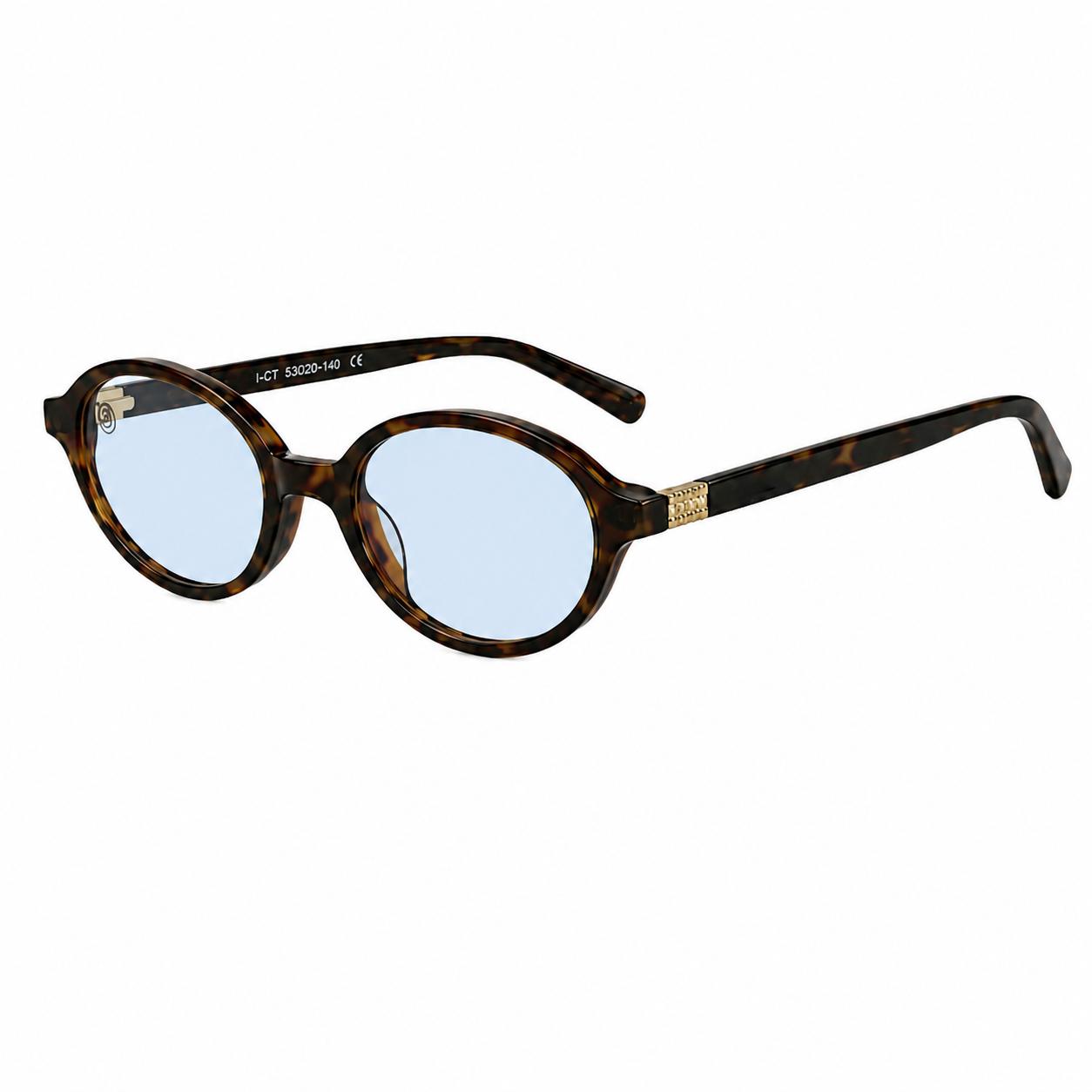 Óculos de Grau Mya Oval Tartarugado Com Lente Azul - Imagem 3
